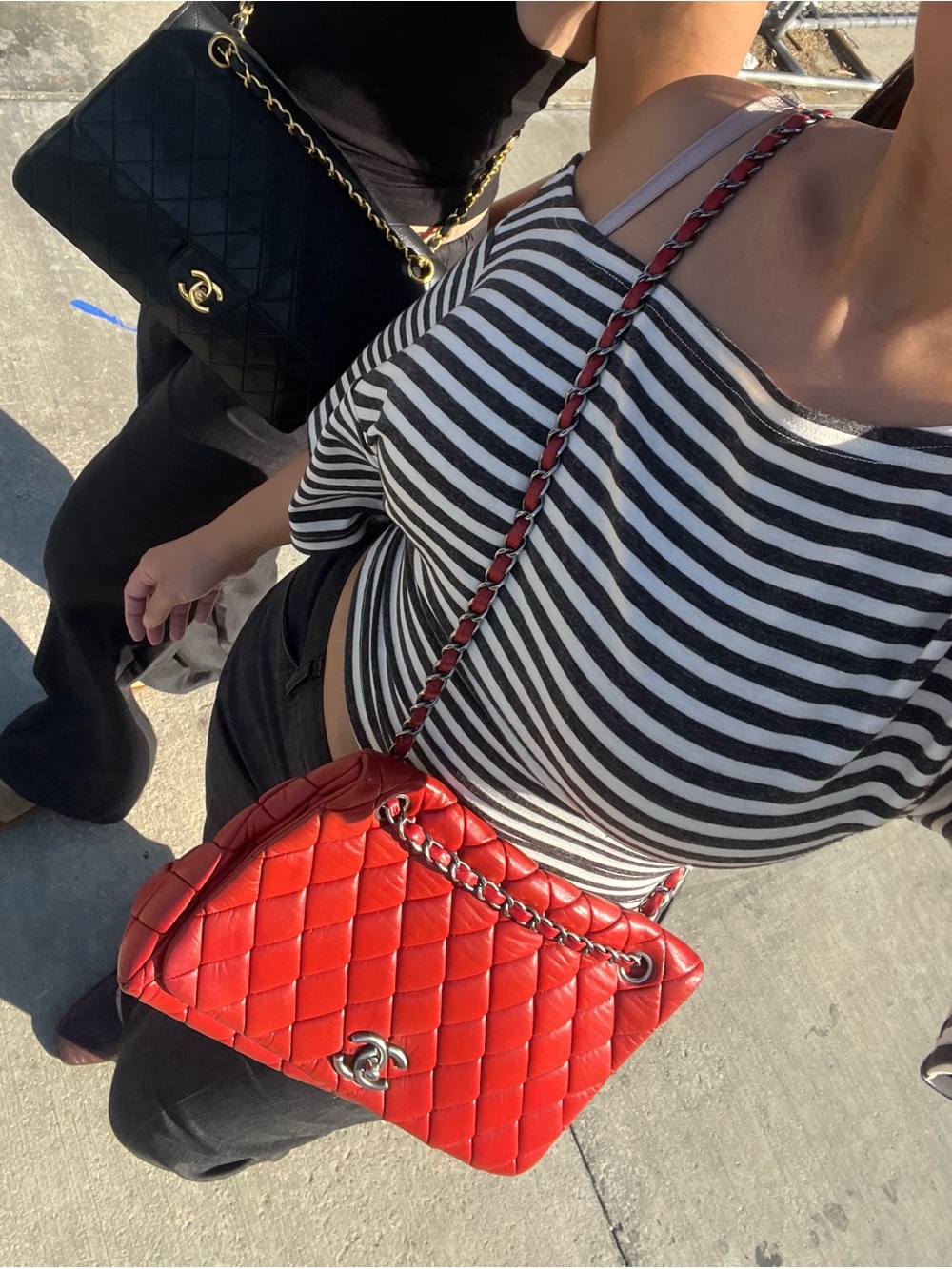 CHANEL Red flap bag